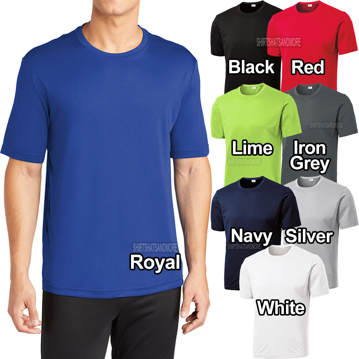 Big and Tall Mens Moisture Wicking T-Shirt XL-4XL LT XLT 2XLT 3XLT 4XLT Dri Fit