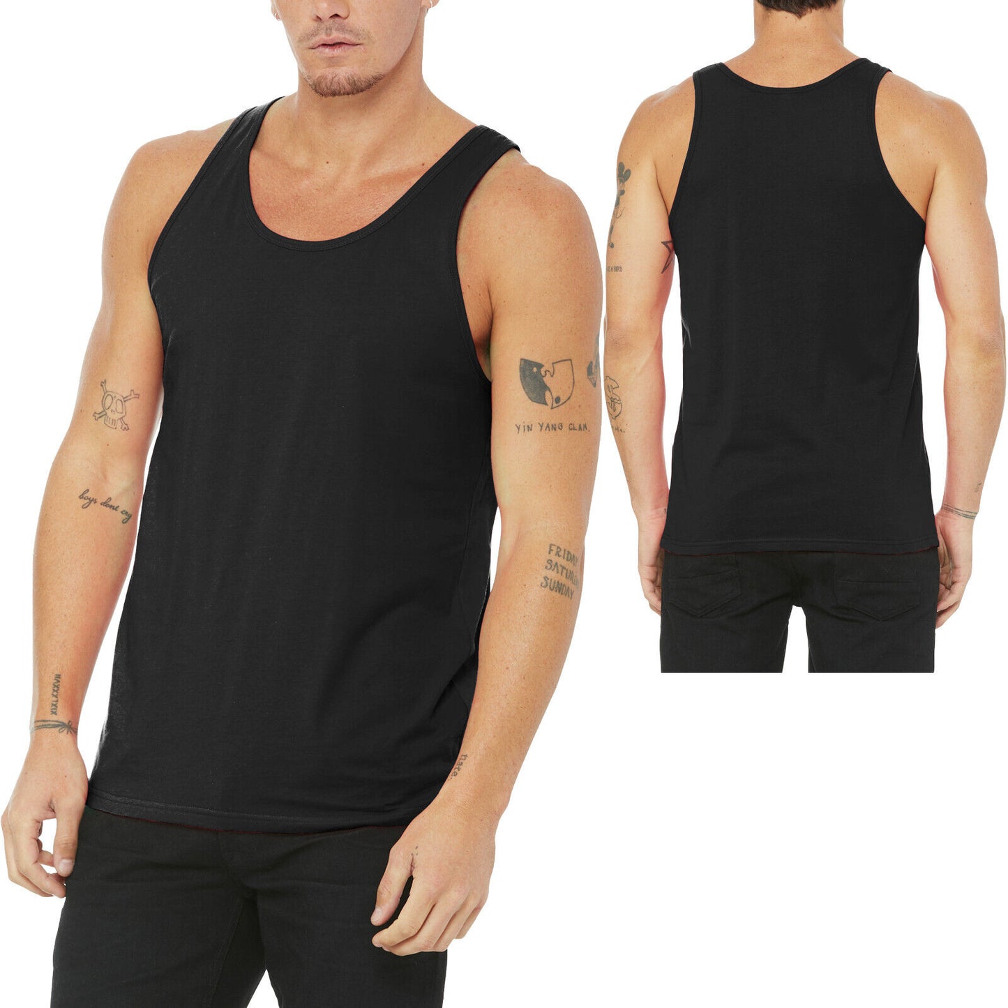 Mens Soft Ringspun Cotton Jersey Tank Top Sleeveless Tee XS-2XL MANY COLORS NEW!