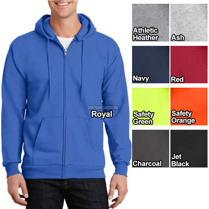 Mens TALL FULL ZIP Hoodie Hooded Sweatshirt LT XLT 2XLT 3XLT 4XLT