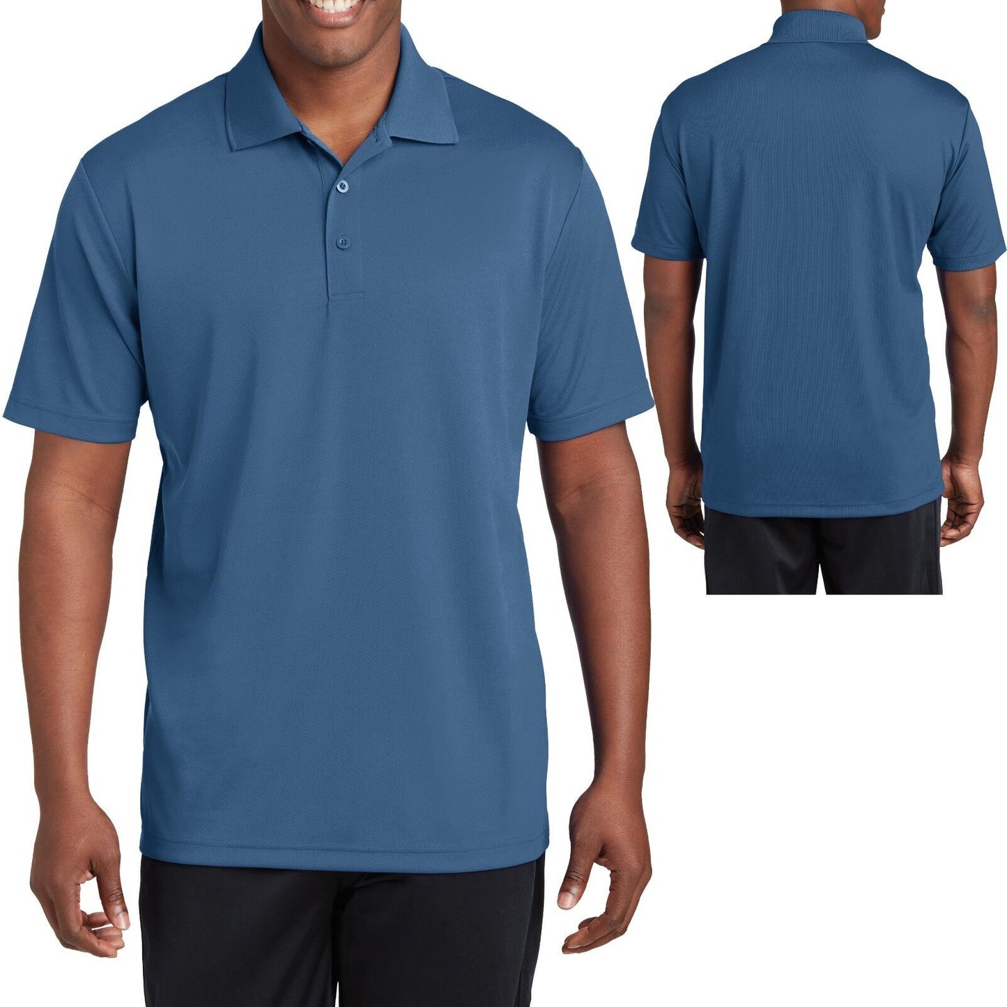 Men's Polo Shirt Moisture Wicking Dri Fit Micro Mesh XS - XL 2XL, 3XL, 4XL NEW