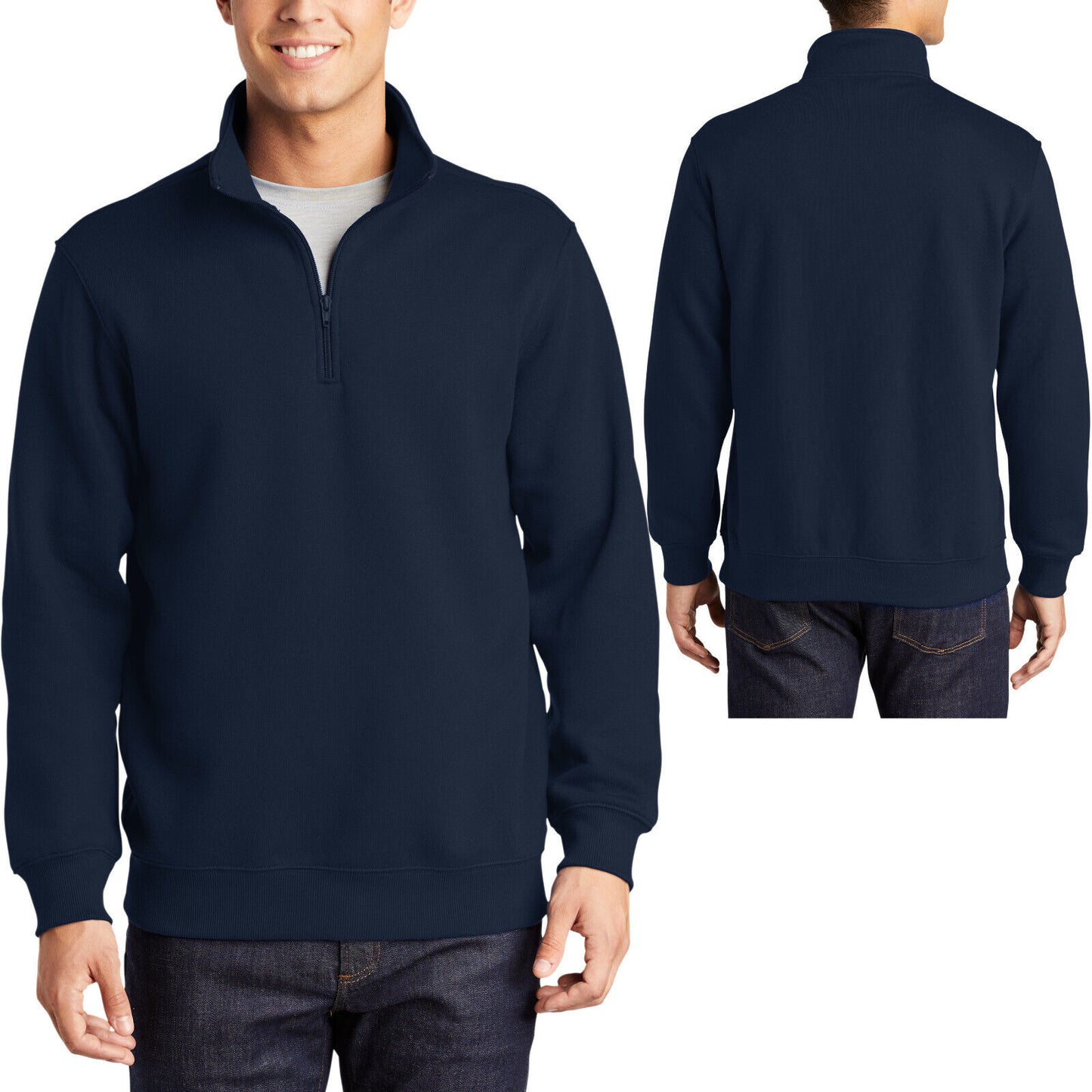 Mens TALL 1/4 Zip Pullover Sweatershirt Blended Sweater LT XLT 2XLT 3XLT 4XLT