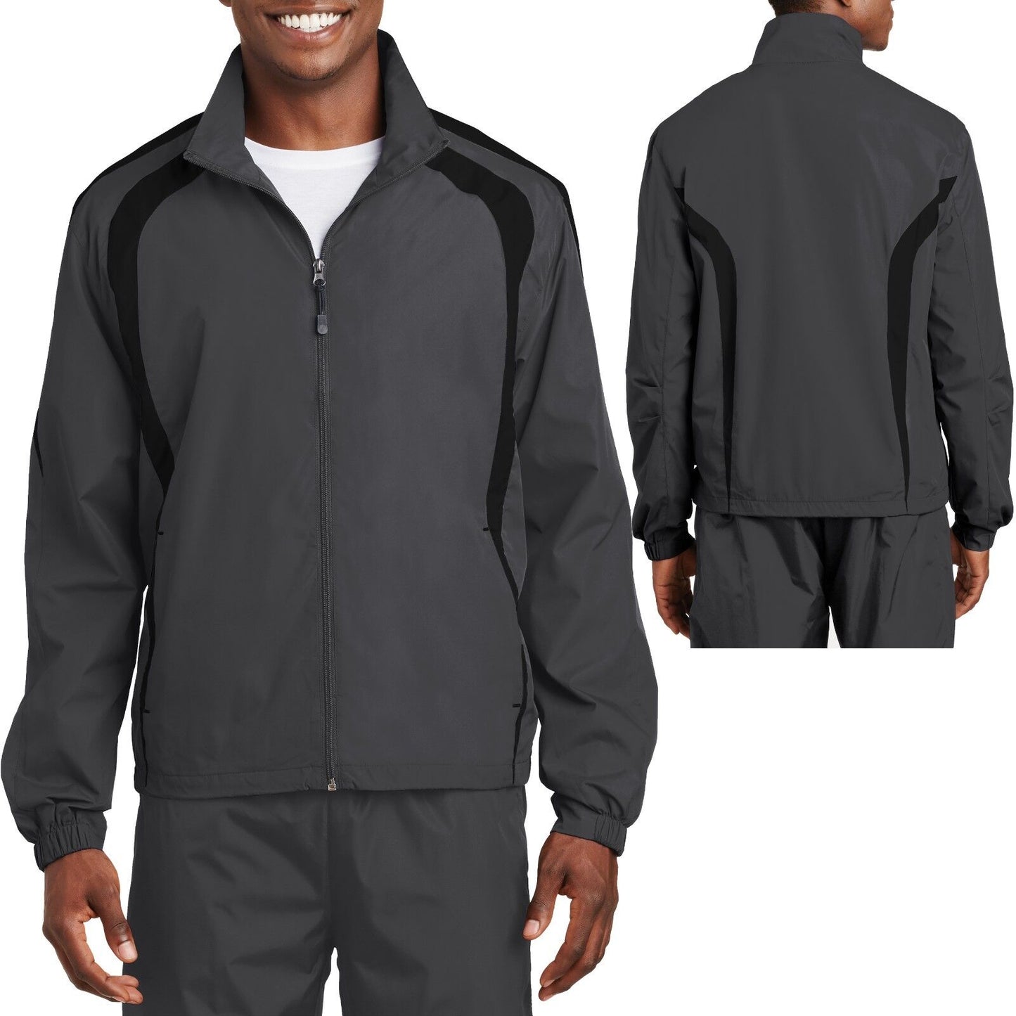 Mens Jacket Full Zip Windbreaker Coaches Staff Team XS-2XL 3X, 4X, 5X, 6X NEW