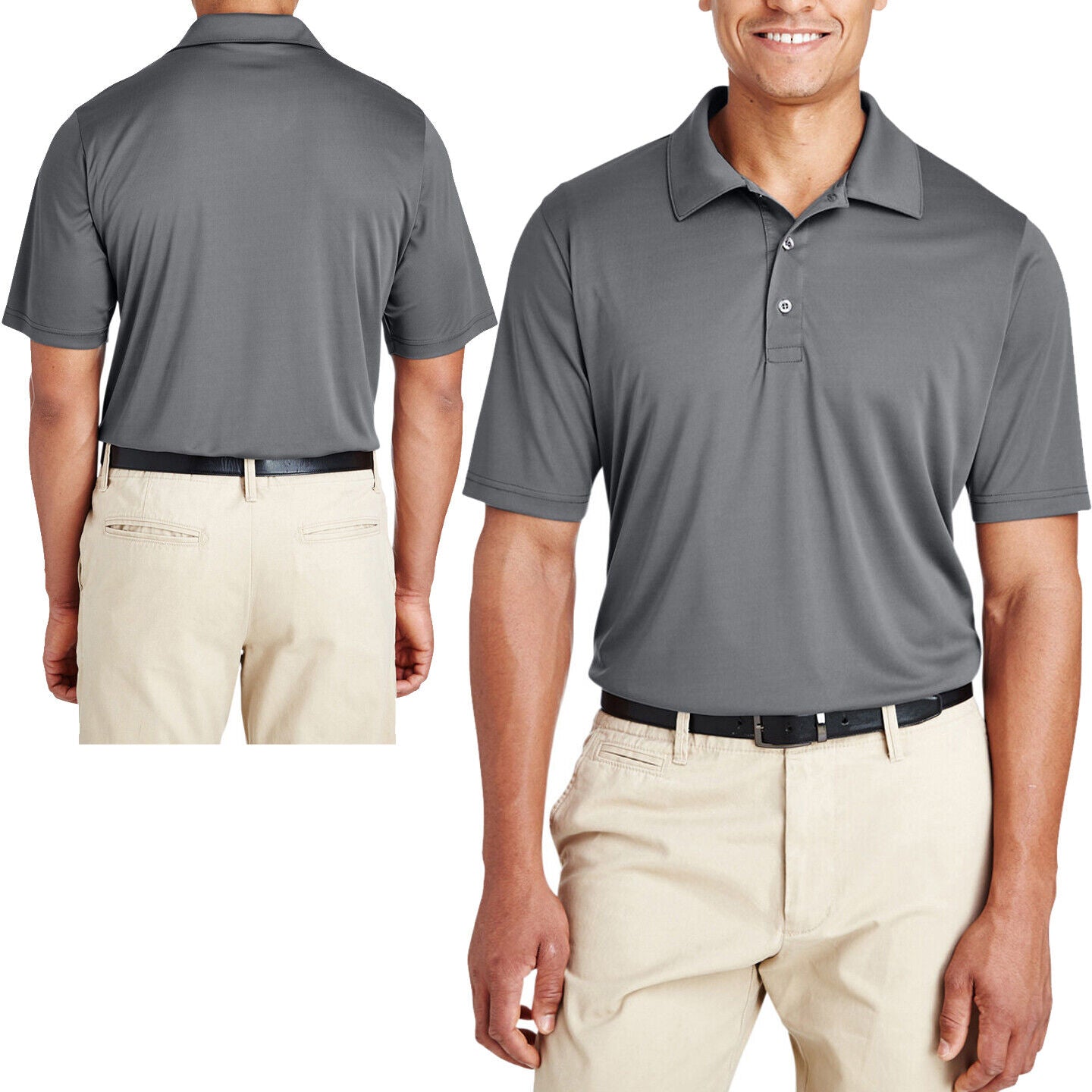 Mens TALL Moisture Wicking Polo Shirt UV Protection Dri Fit LT-4XLT NEW!