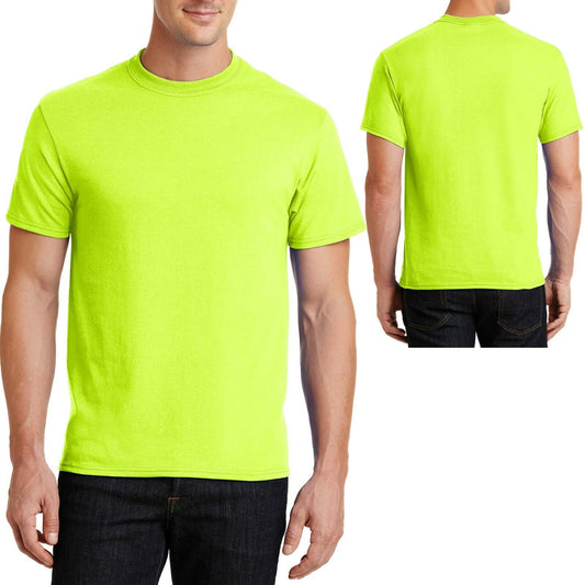 Mens SAFETY COLORS Tall T-Shirt 50/50 Cotton Poly Tee High Visibility LT-4XLT