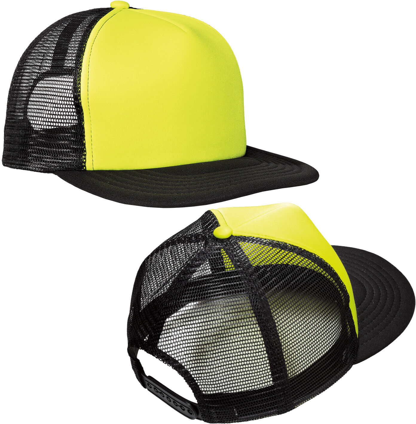 NEONS Flat Bill Snapback Trucker Cap High Profile Mesh Back Hat NEW!