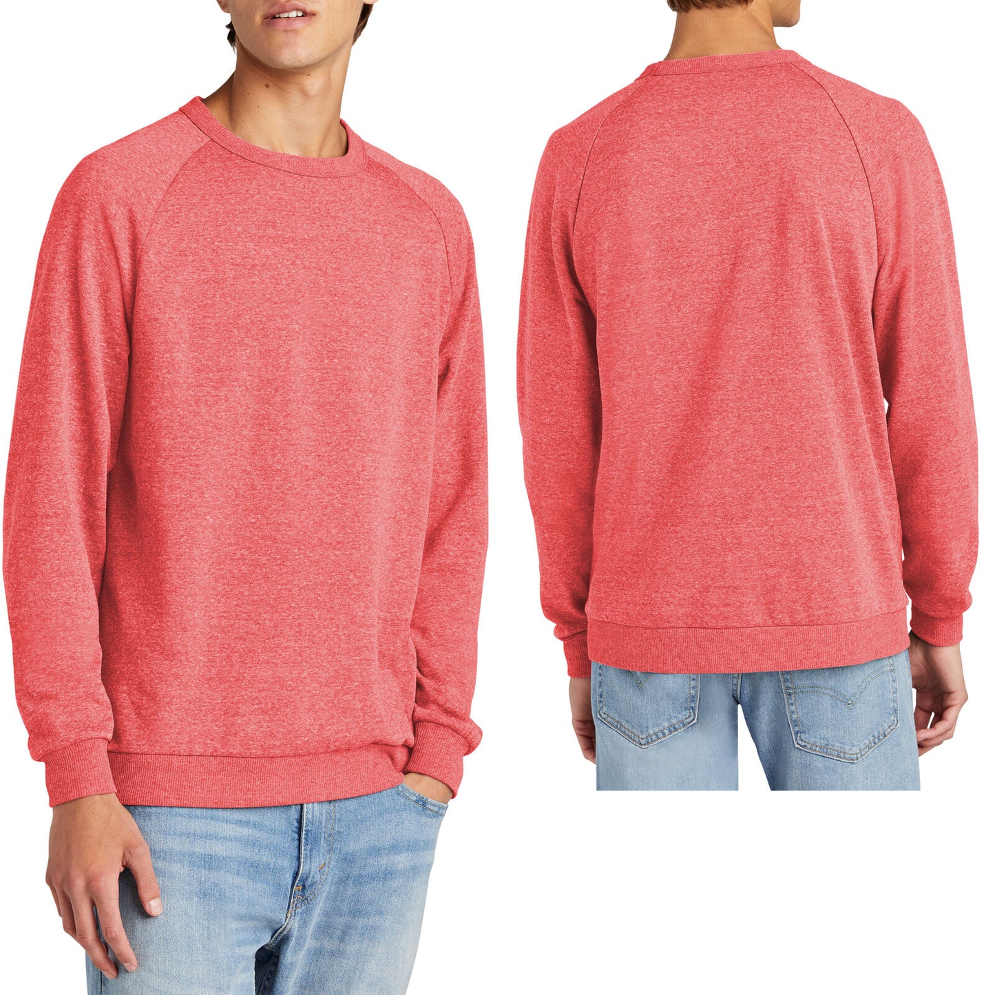 Mens Triblend Super Soft Fleece Crewneck Sweatshirt Pullover Sweater XS-4XL NEW!