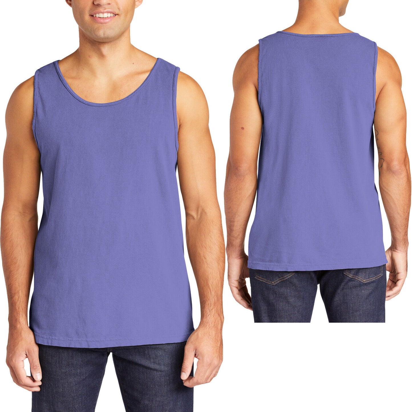 Mens Heavyweight 100% Soft Cotton Tank Top Sleeveless Tee Garment Washed XS-3XL