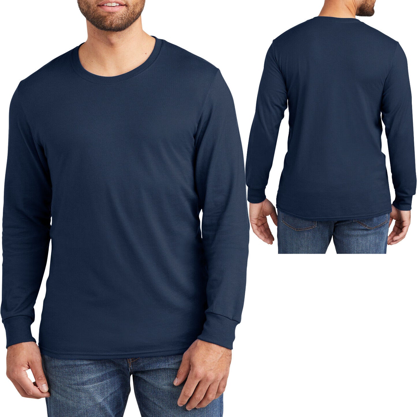 Mens Jerzees Premium Soft Blend Ring Spun Long Sleeve T-Shirt Classic Fit Tee