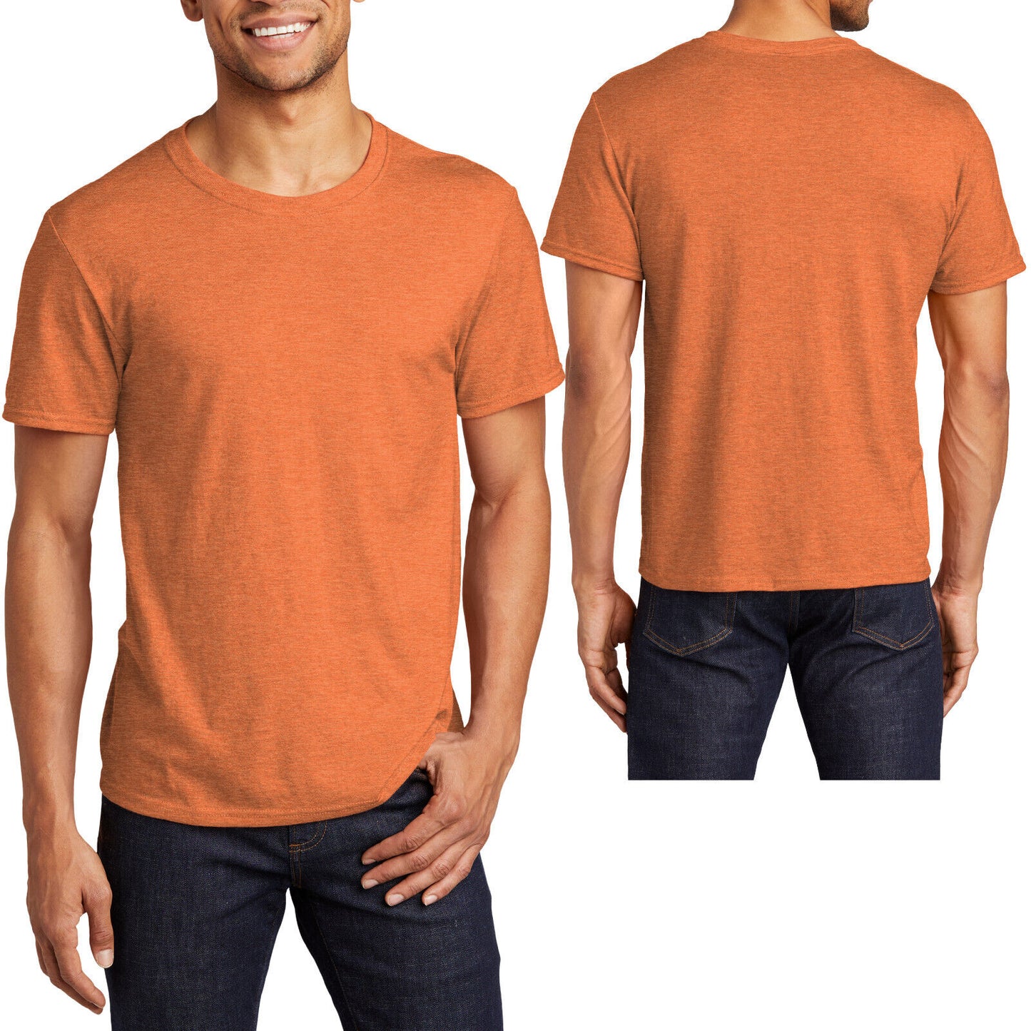 BIG Mens Jerzees Premium Soft Spun Cotton/Poly Blend Tee Wicking Heather T-Shirt