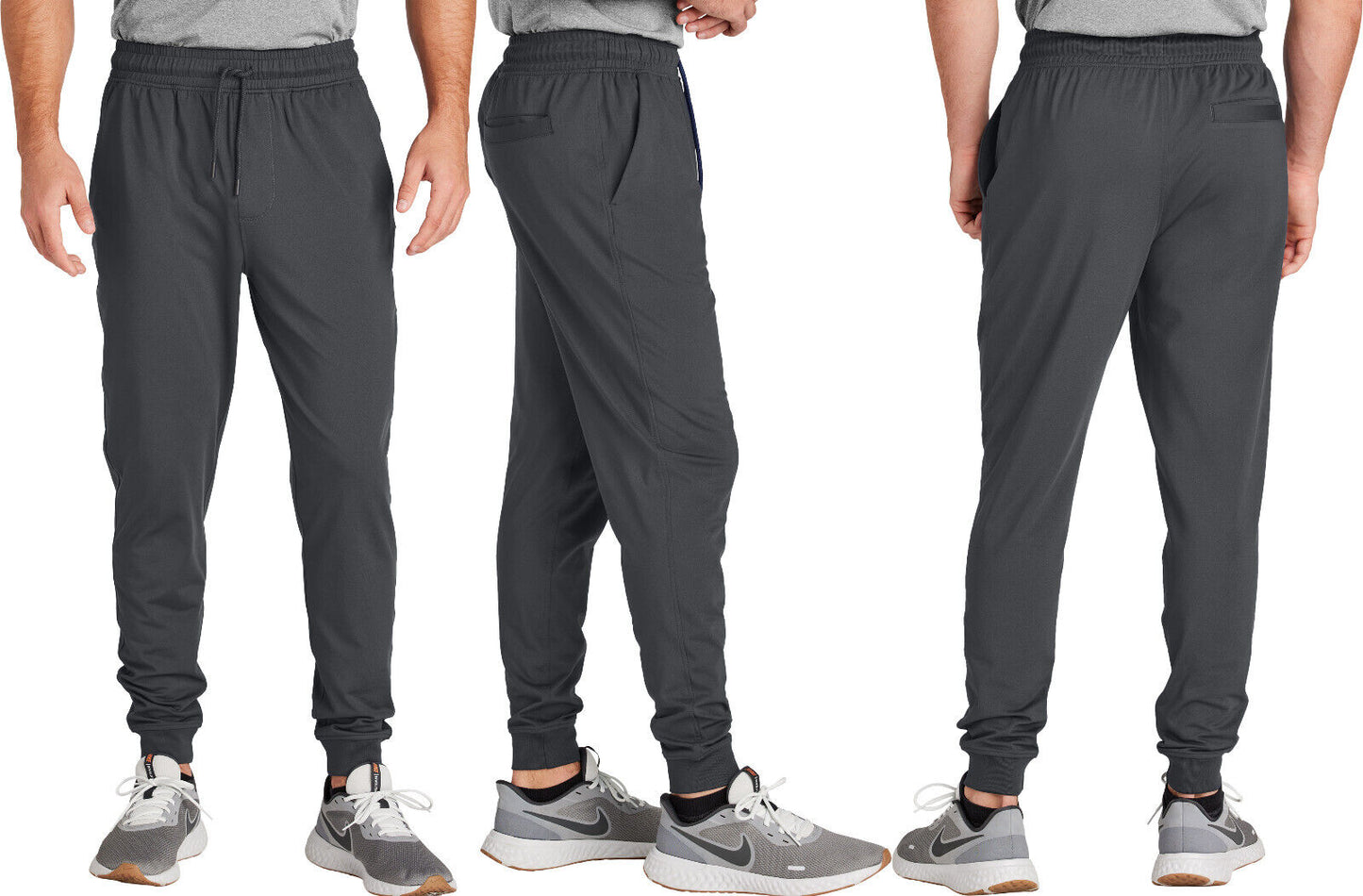 Mens Moisture Wicking Lightweight Joggers Stretch Sweatpant Back & Side Pockets