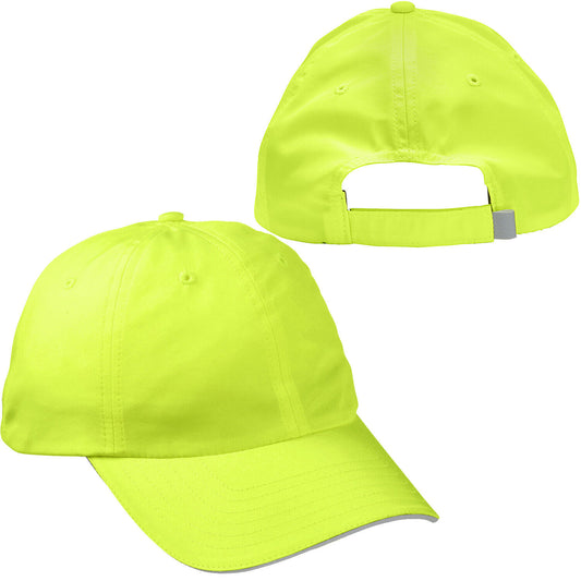 Safety Yellow Reflective Piping Hat Men Women Moisture Wicking Adjustable Cap