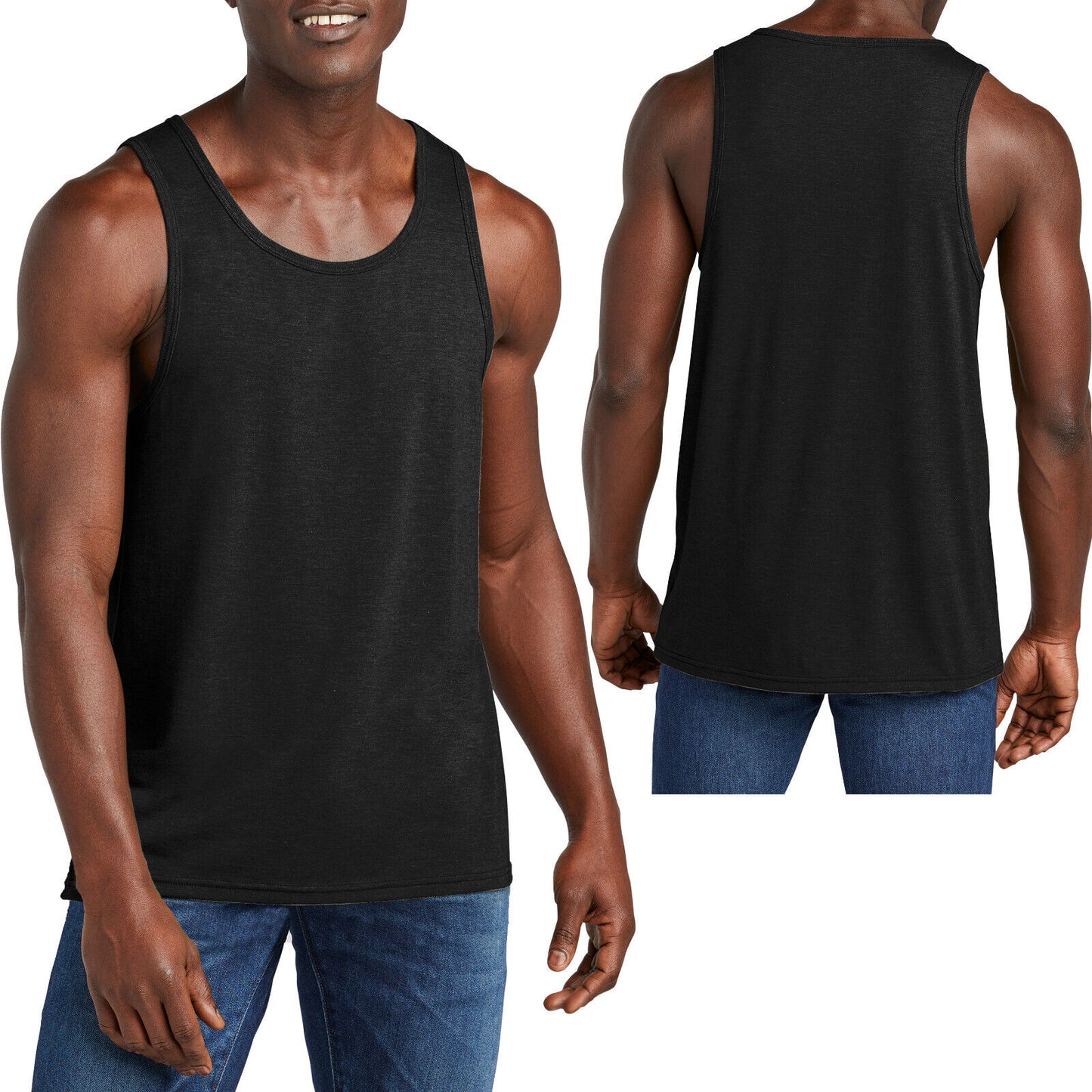 Mens Tri-Blend Ultra Soft Sustainable Tank Top Tear Away Label Size: XS-4XL NEW!