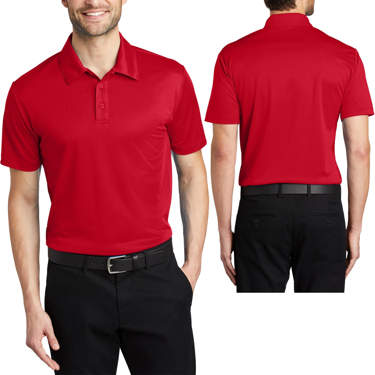 Mens Polo Shirt Moisture Wicking Performance dry fit Golf XS-XL, 2XL 3XL 4XL