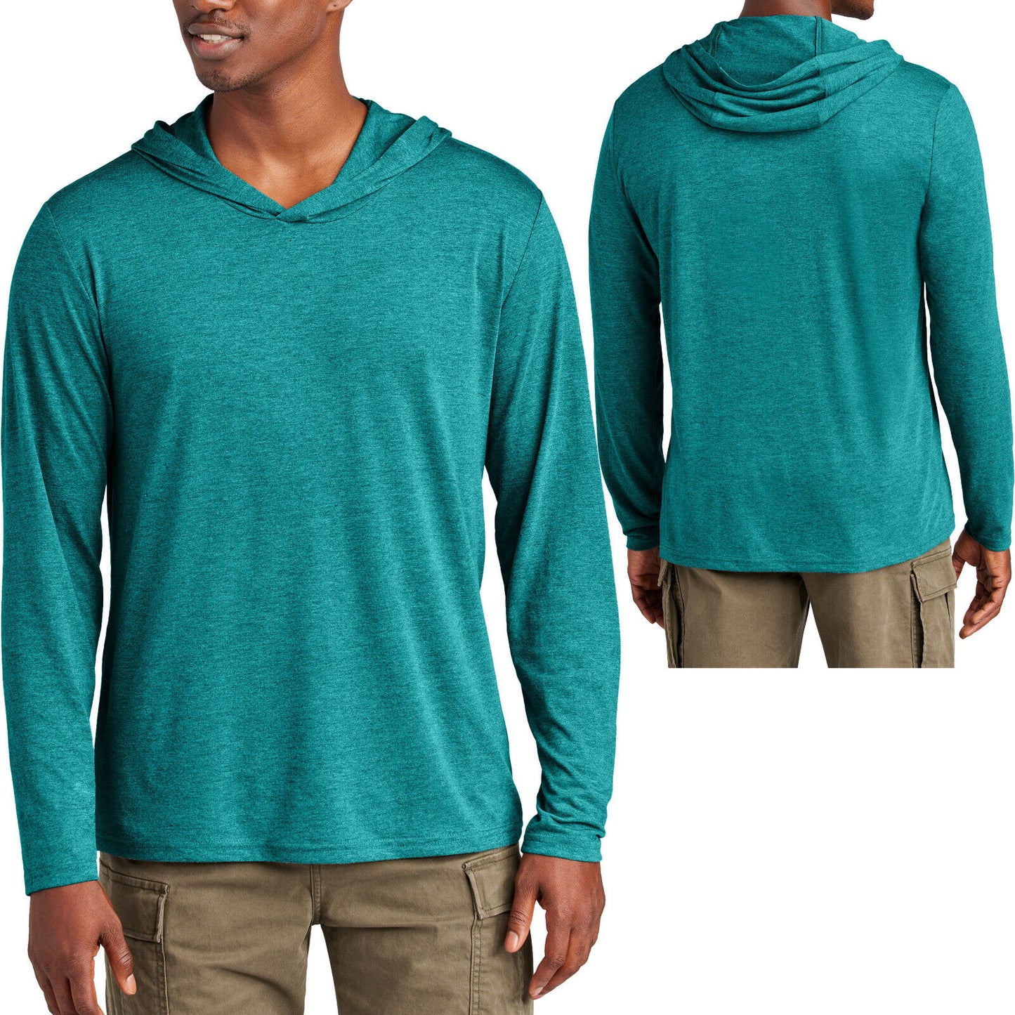 Mens Lightweight Hoodie T-Shirt Long Sleeve Hoody Soft Blended Hooded Tee S- 4XL