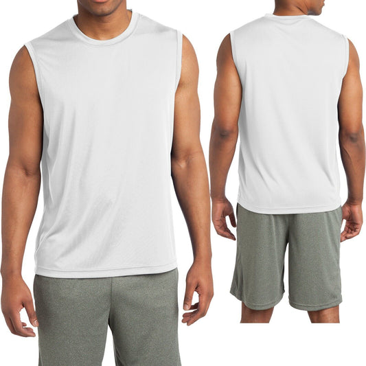 Mens Sleeveless Muscle T-Shirt Shooter Tank Dri Fit Moisture Wick XS-XL 2X 3X 4X