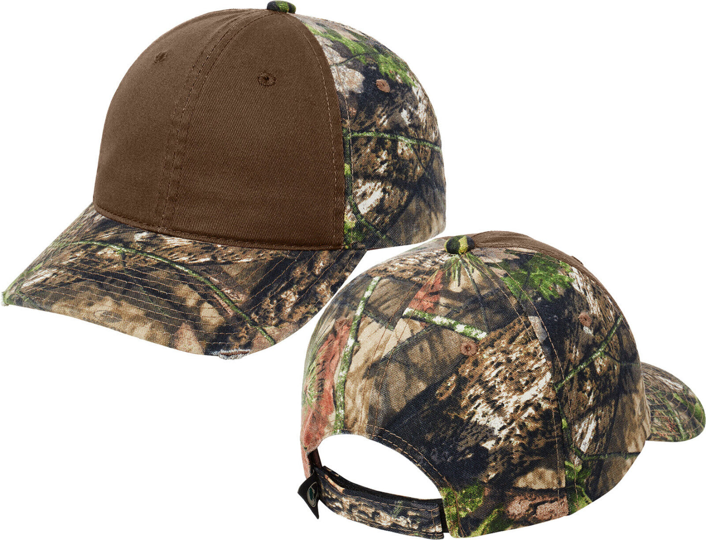 Mens Contrast Front Panel Camo Cap Low Profile Unstructured Hat Mossy Realtree X