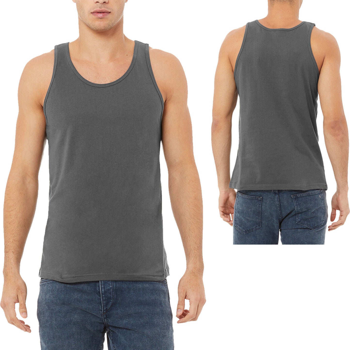 Mens Soft Ringspun Cotton Jersey Tank Top Sleeveless Tee XS-2XL MANY COLORS NEW!