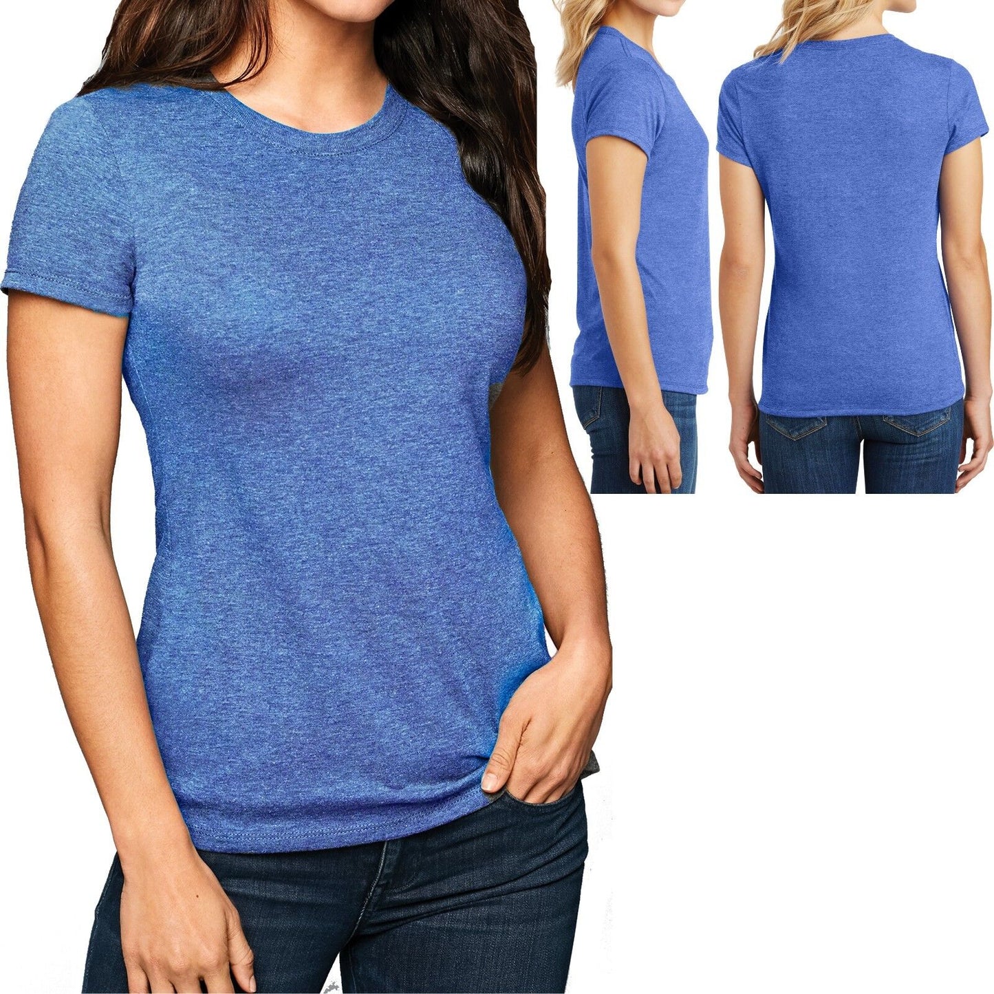 Ladies Plus SIze T-Shirt Soft Tri Blend Fabric Womens Tee XL, 2XL, 3XL, 4XL NEW