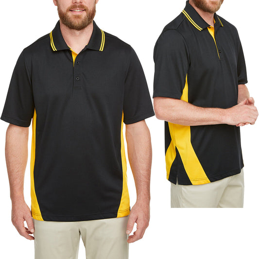 Mens TALL Snag Protect Colorblock Moisture Wicking Polo Shirt Antimicrobial UV