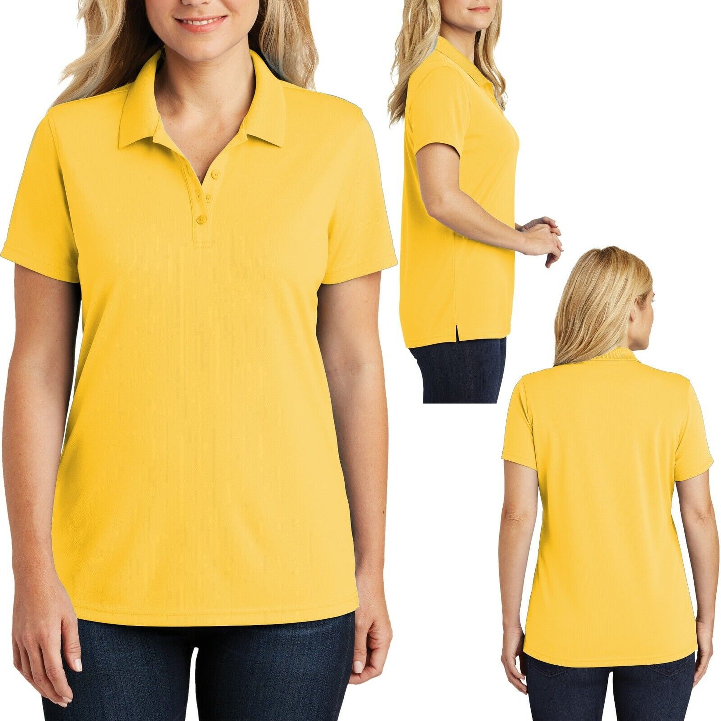 Ladies Polo Shirt UV30 Protection Moisture Wick Mesh Womens Top XS-XL 2X 3X 4X