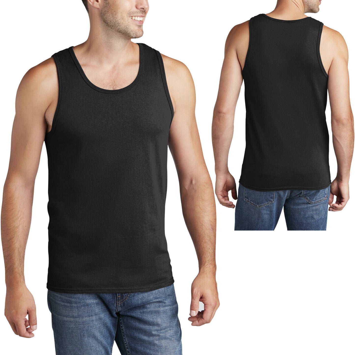 Mens Solid Tank Top 100% Preshrunk Cotton Includes NEONS S M L XL, 2XL, 3XL, 4XL