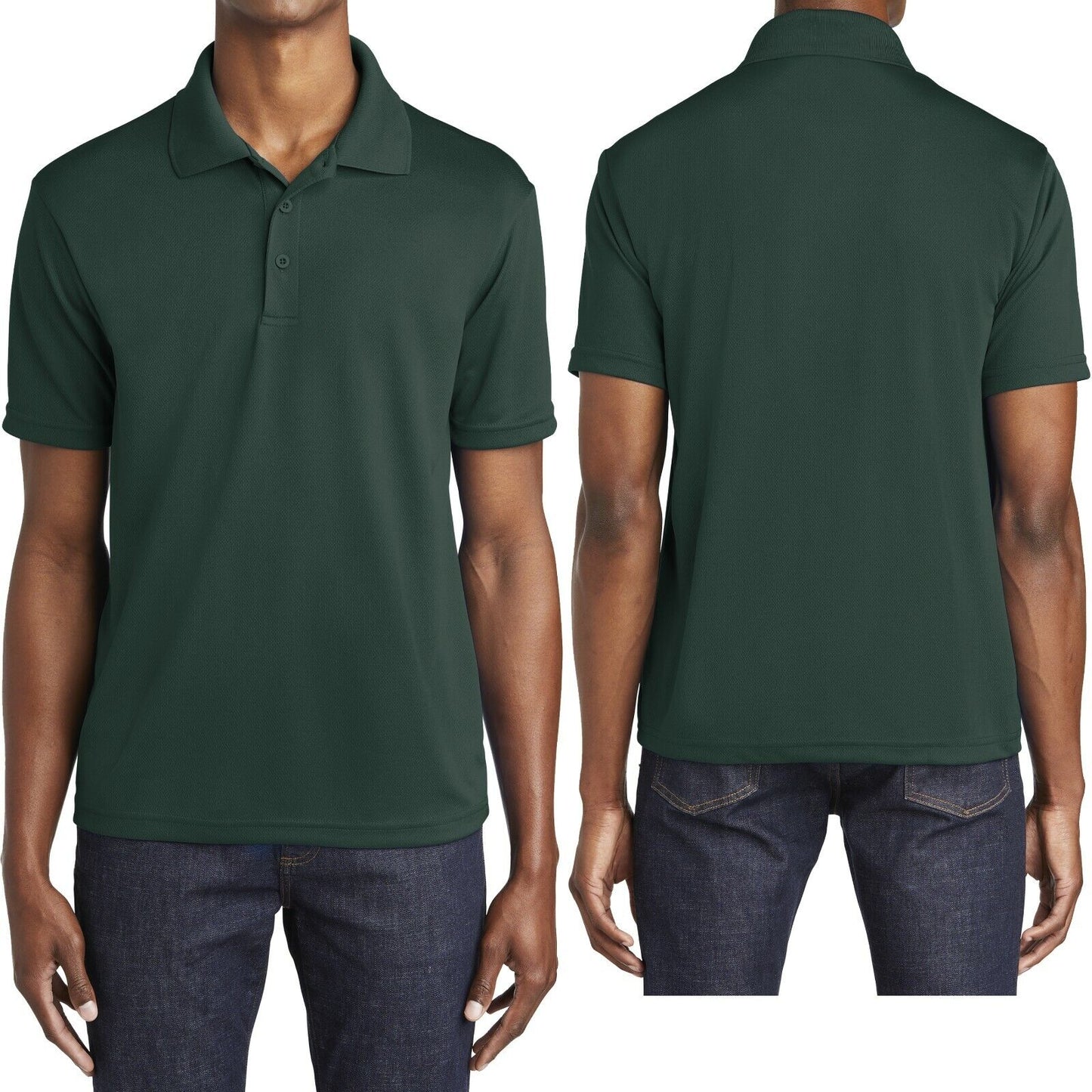 Mens Moisture Wicking Mini Mesh Polo Shirt Dri Fit Sizes XS-XL 2XL, 3XL, 4XL NEW