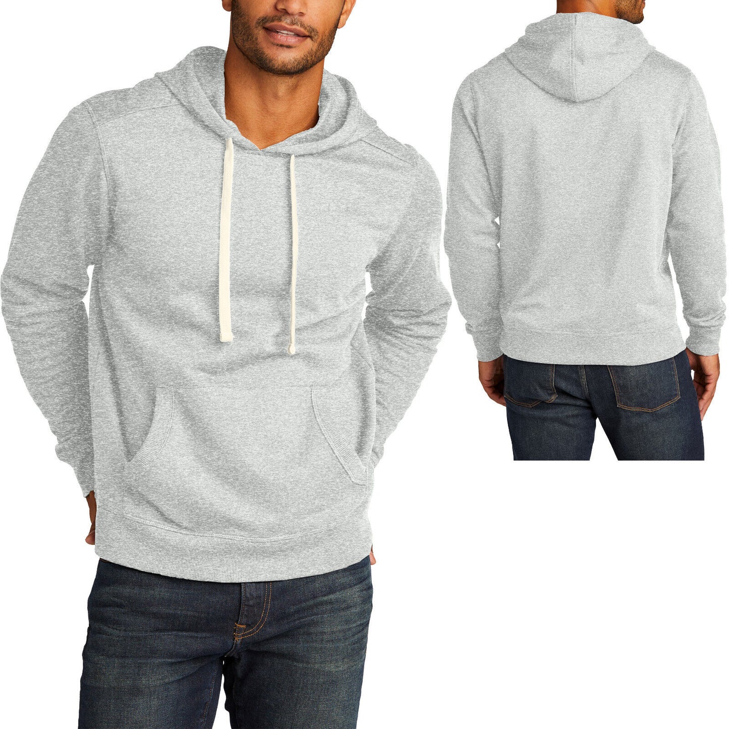 Mens Sustainable Heathered Fleece Hoodie Winter Warm Sweatshirt XS-4XL NEW!