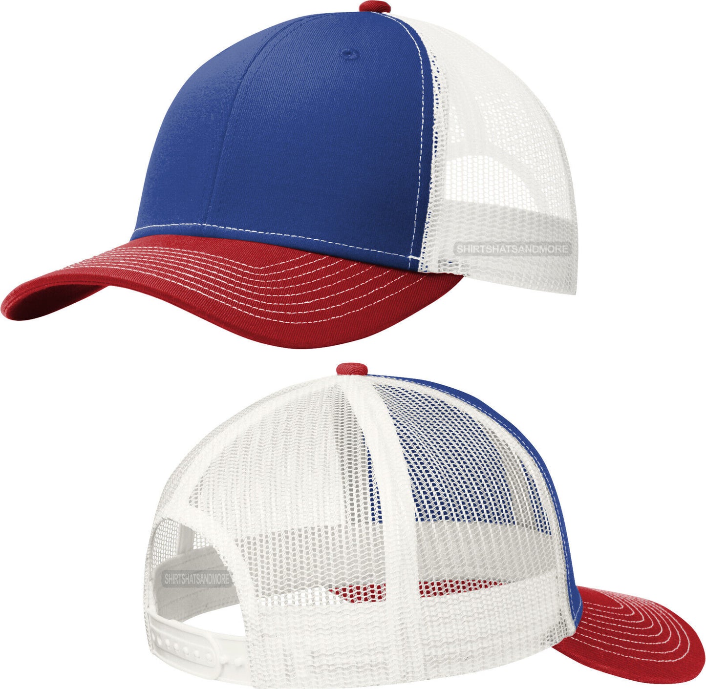 Men's Color Blocked Mesh Hat Structured Cap Mid Profile Snapback Headwear NEW!