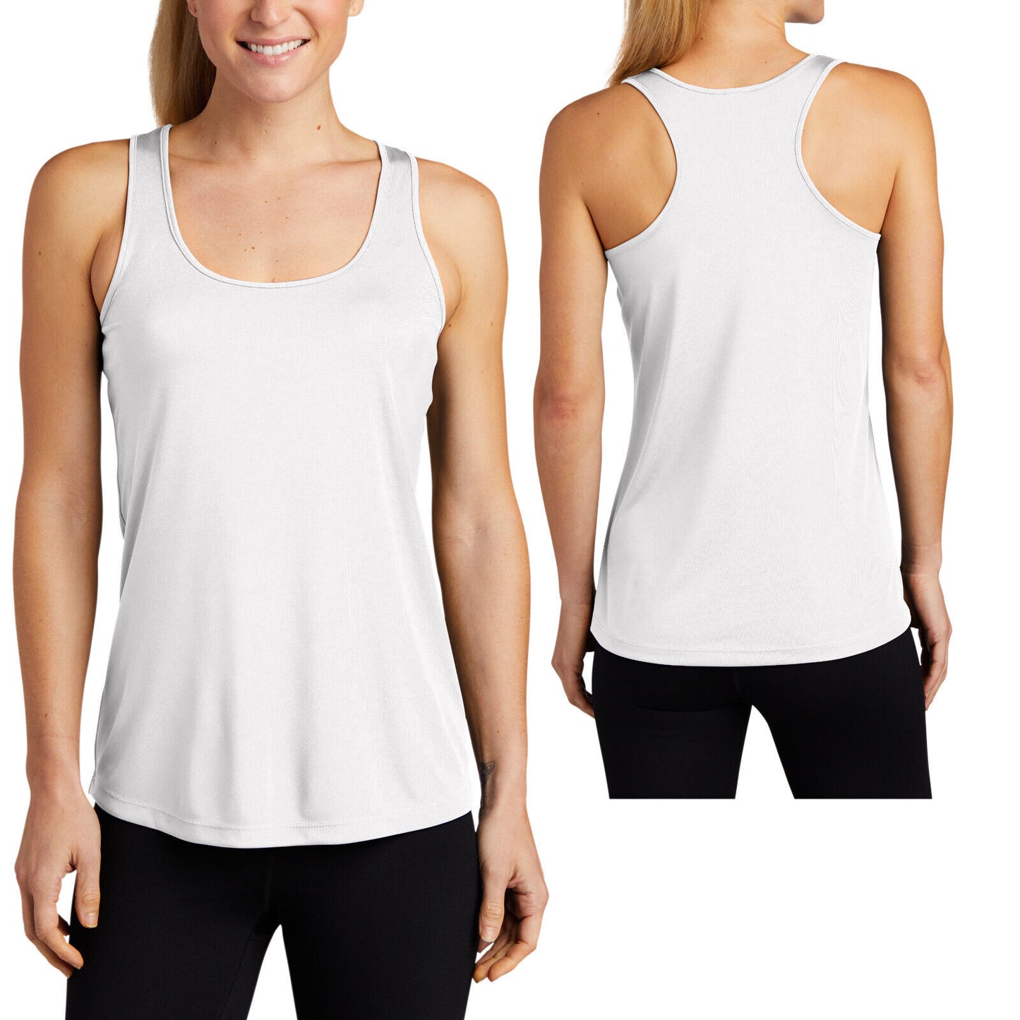 Ladies Wicking Racerback Tank Top Dri Fit T-Shirt Yoga Exercise Womens XS-4X NEW