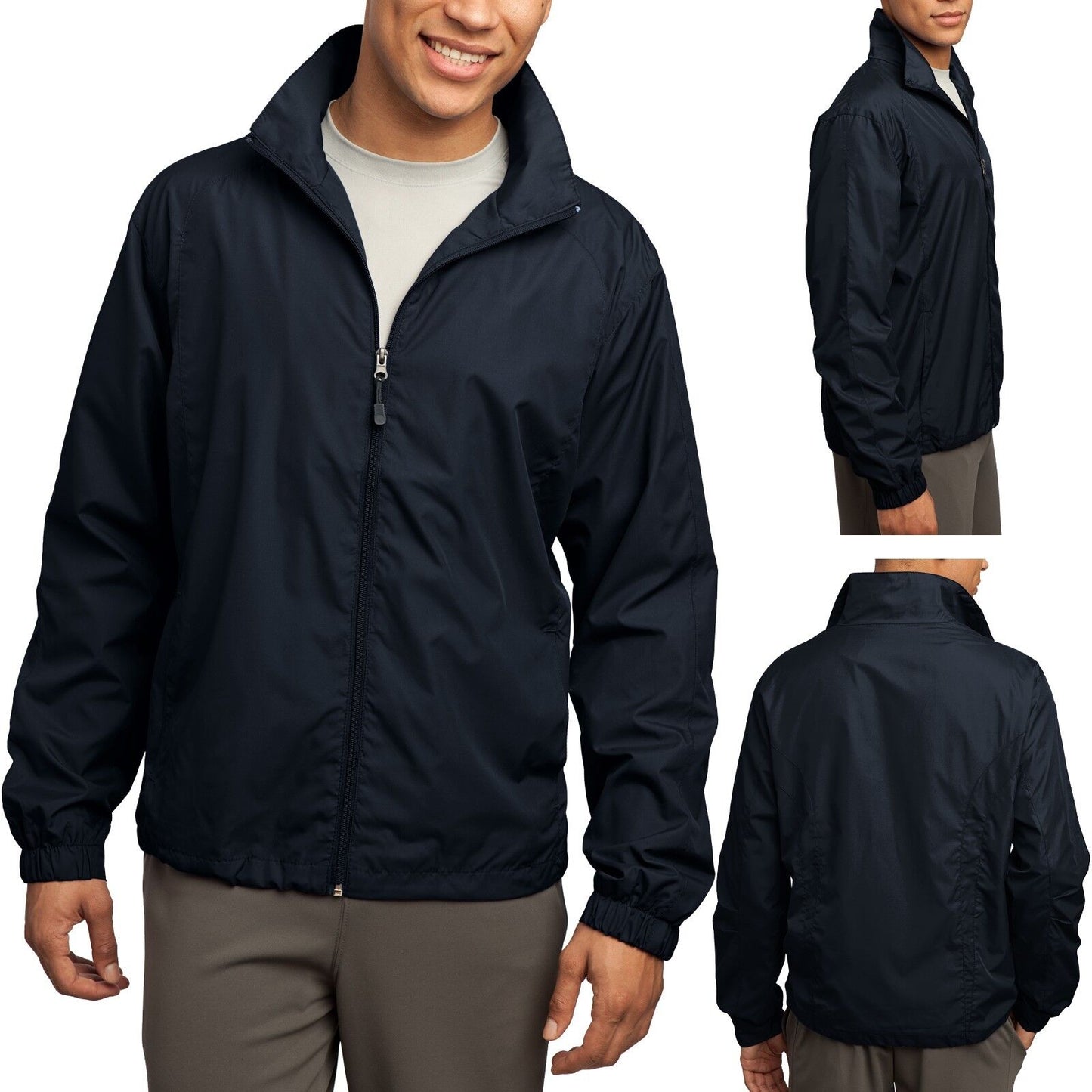 Mens Wind Breaker Jacket Lined Water Repellent Pockets XS-XL 2XL 3XL 4XL 5XL 6XL