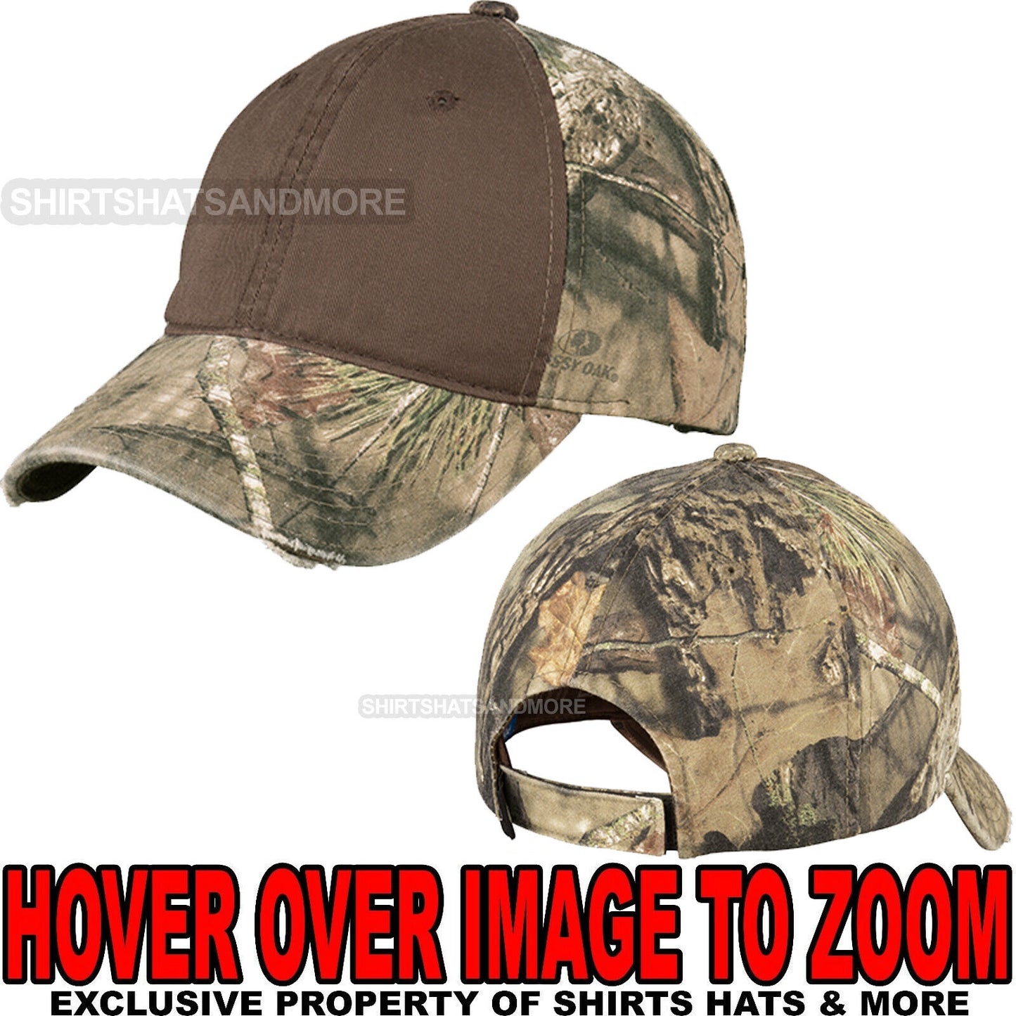 Mens Mossy Oak Break-Up Country Camo Hat Chocolate Panel Baseball Cap Hunting