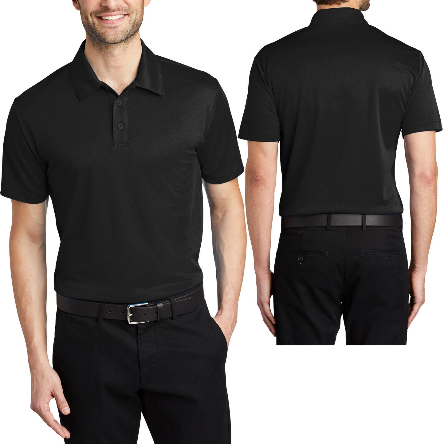 Mens Polo Shirt Moisture Wicking Performance dry fit Golf XS-XL, 2XL 3XL 4XL