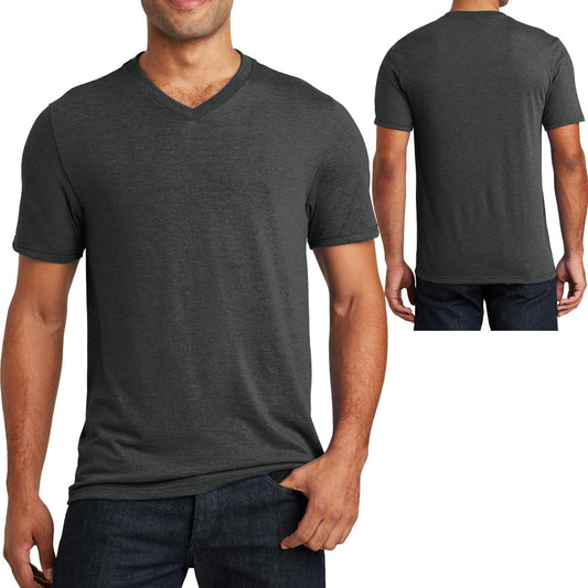 Mens Tri Blend V-Neck T Shirt Short Sleeve Plain Tee XS-XL 2XL, 3XL, 4XL NEW