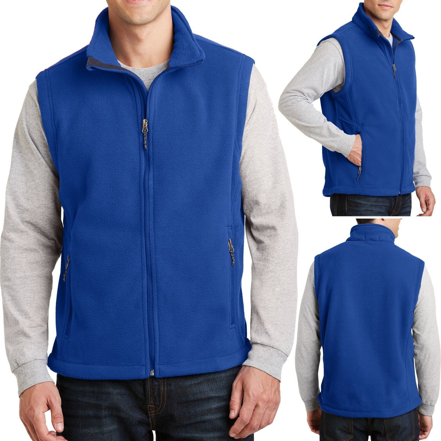 Big Mens Polar Fleece Vest Zippered Pockets Warm XL, 2XL, 3XL, 4XL NEW