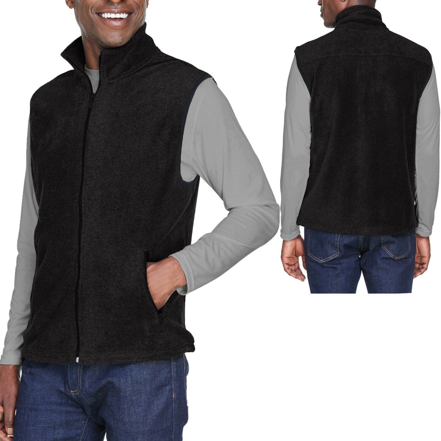 Mens Polar Fleece Vest Soft Sleeveless Jacket Warm Winter Coat S-2XL 3XL 4XL NEW