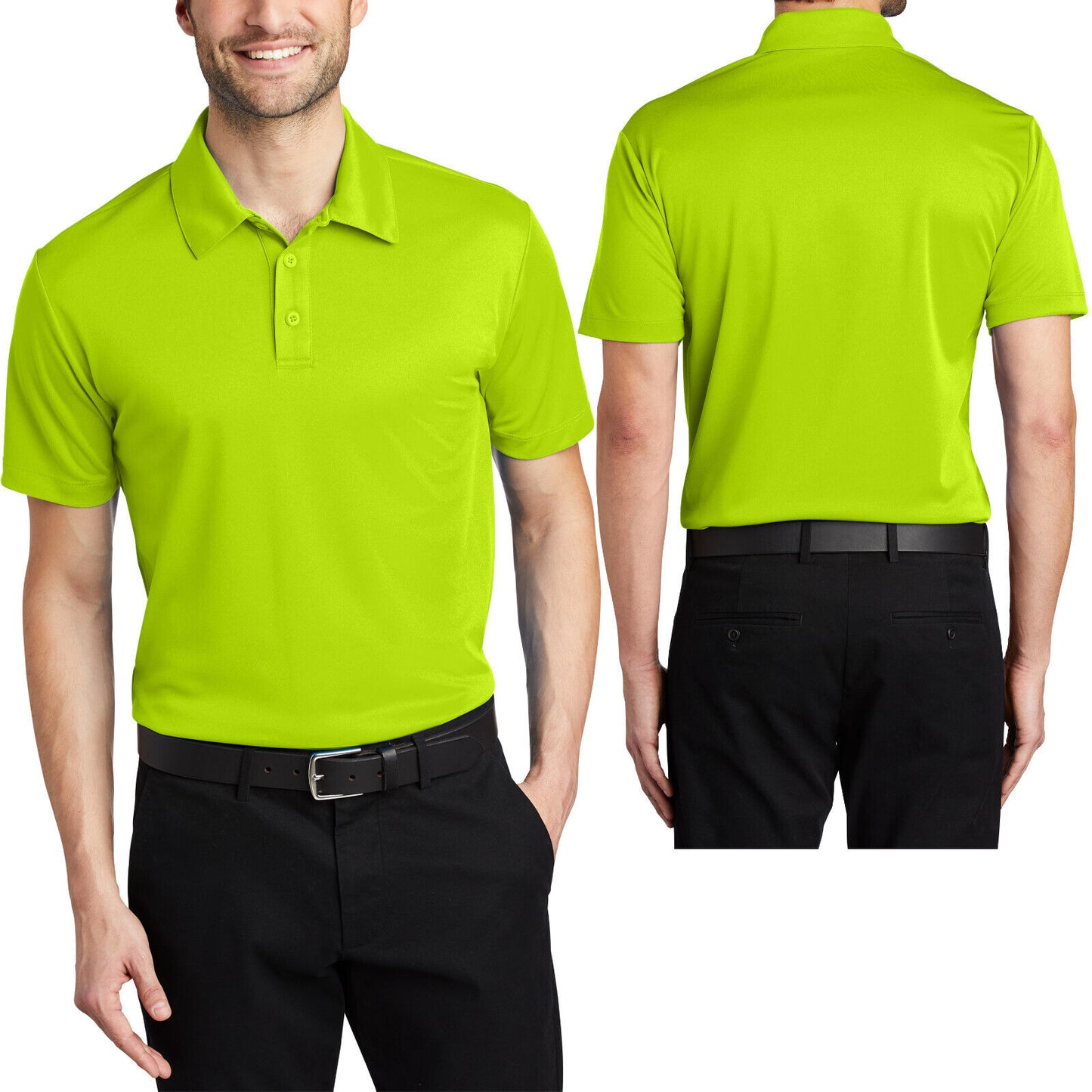 Mens Polo Shirt Moisture Wicking Performance dry fit Golf XS-XL, 2XL 3XL 4XL