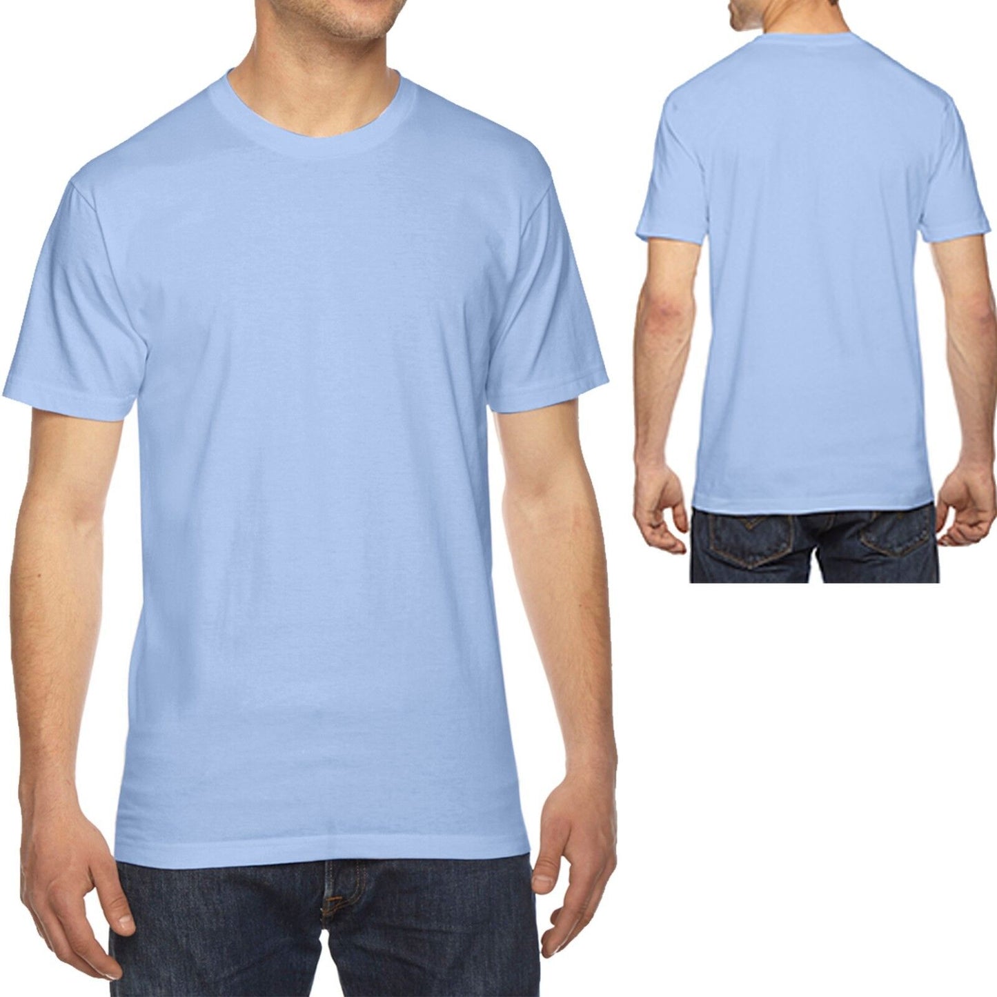 American Apparel T-Shirt Fine Jersey Crewneck Blank Cotton Tee XS-XL, 2XL, 3XL