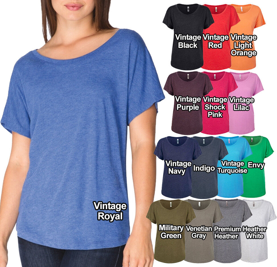 Plus Size Ladies Dolman T-Shirt Soft Tri Blend Womens Tee Top XL, 2XL, 3XL NEW