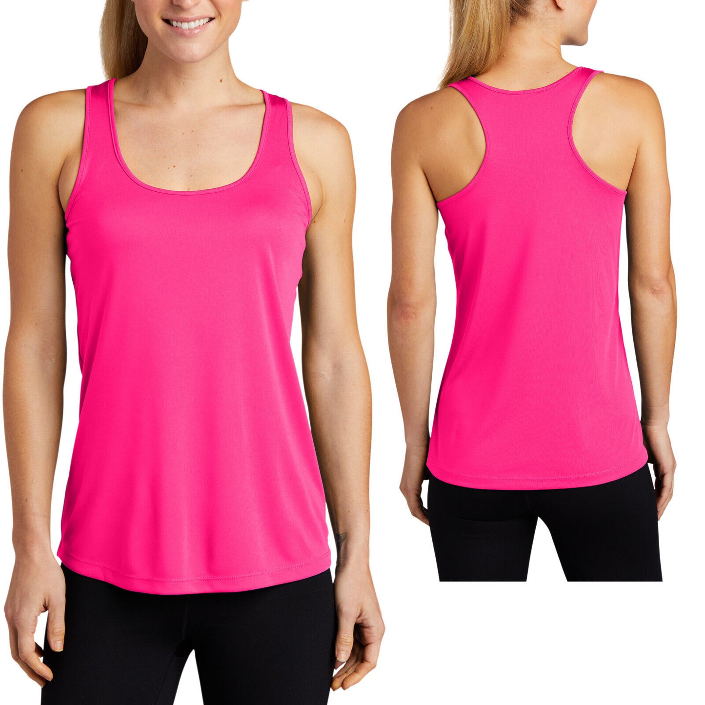 Ladies Wicking Racerback Tank Top Dri Fit T-Shirt Yoga Exercise Womens XS-4X NEW