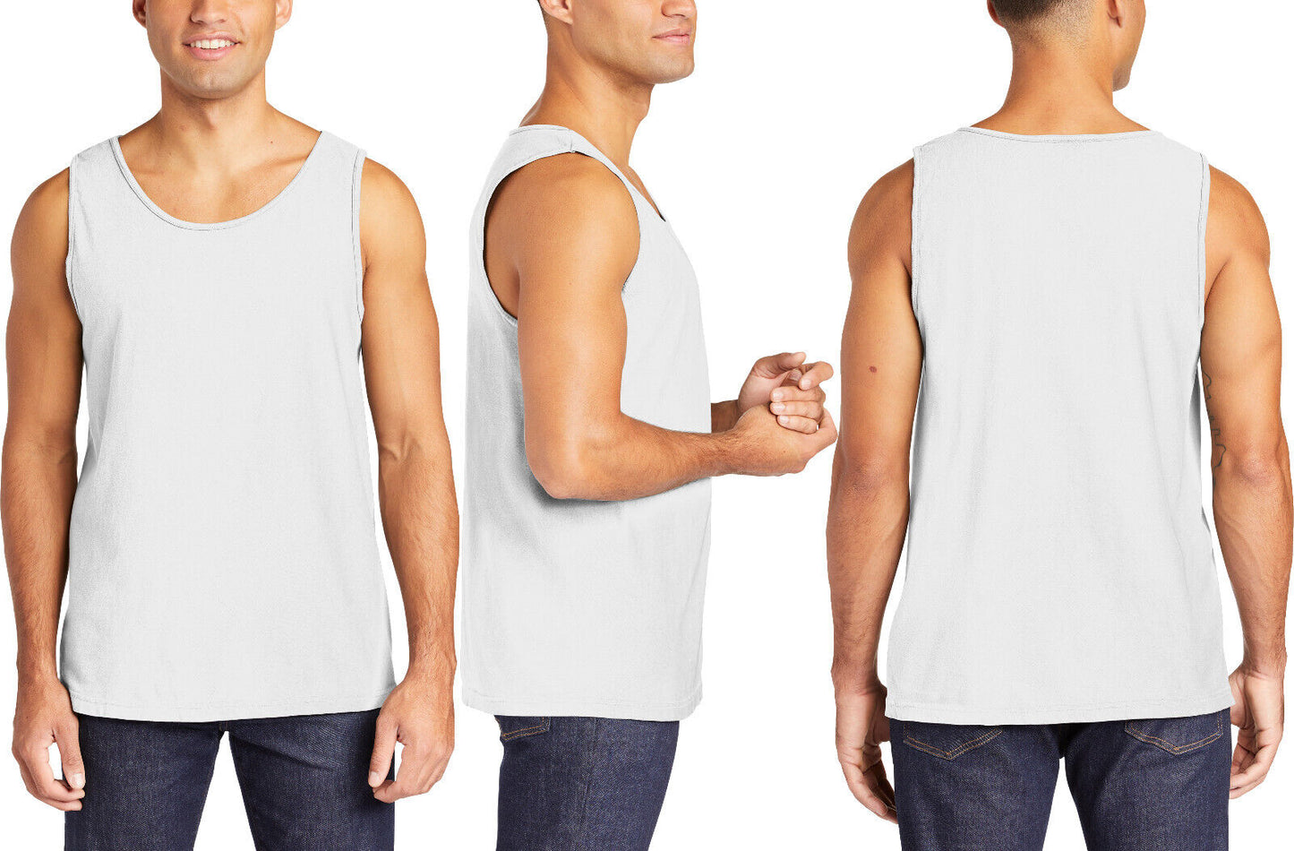 Mens Heavyweight 100% Soft Cotton Tank Top Sleeveless Tee Garment Washed XS-3XL