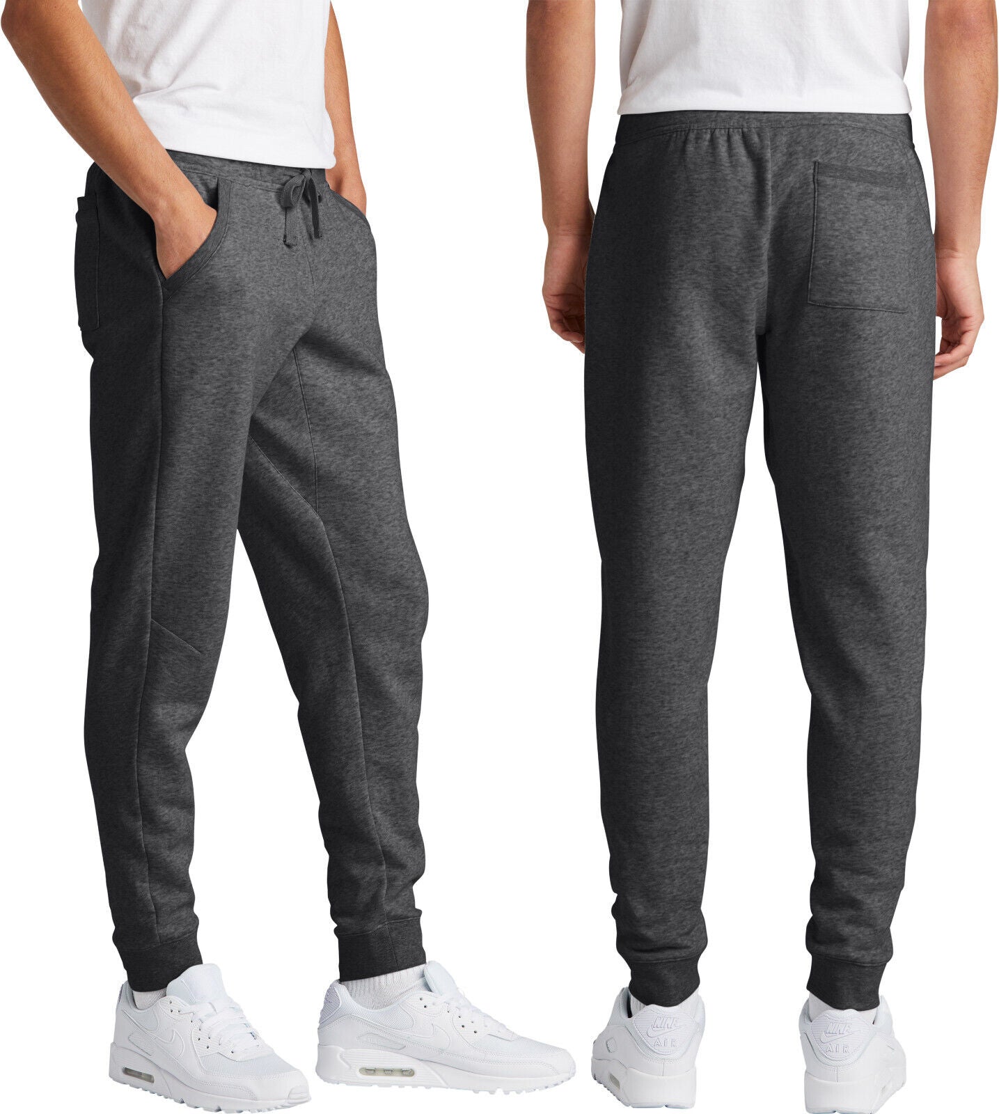 Mens Fleece Blended Cotton Rich Jogger Sweatpants With Pockets XS-4XL NEW!