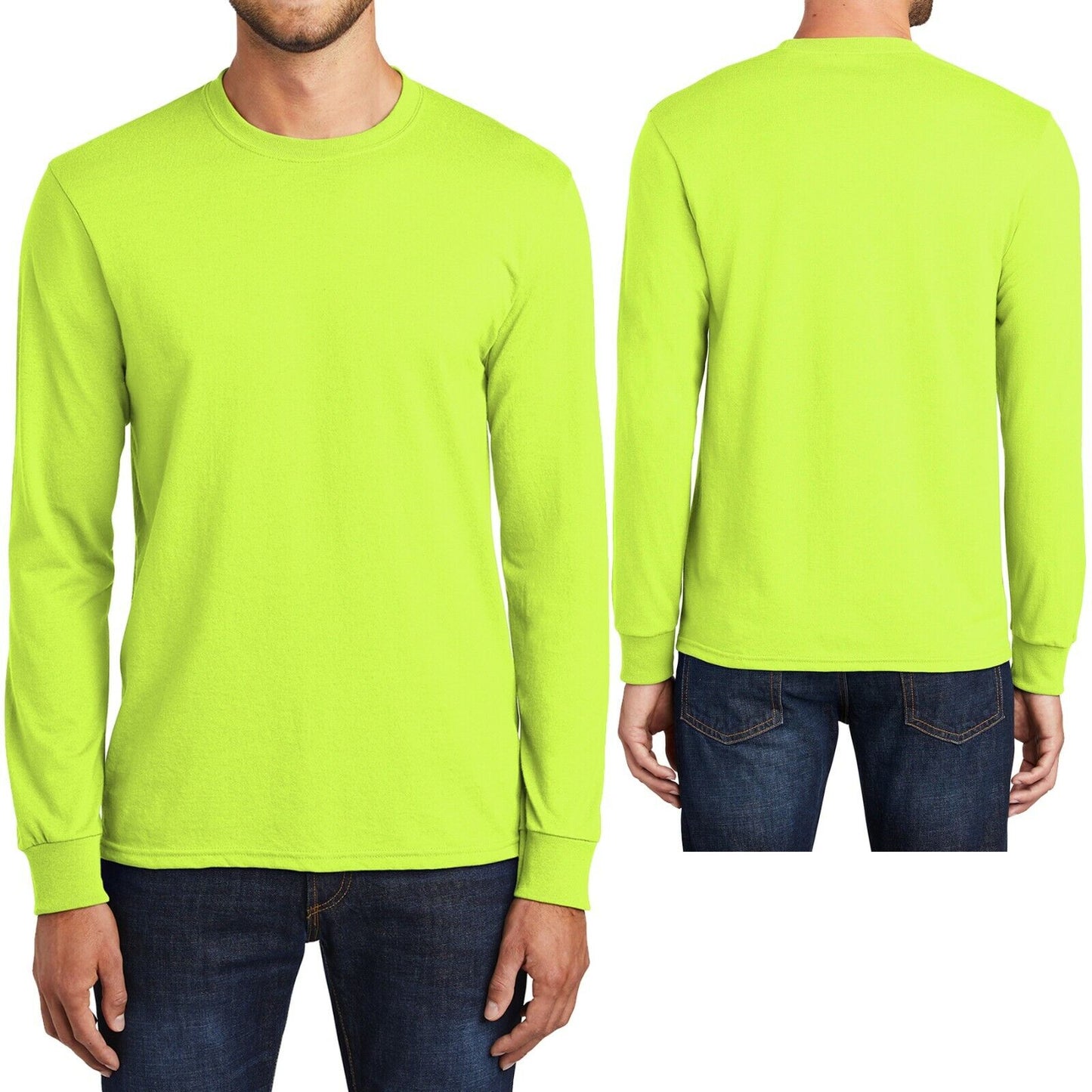 Mens Tall Long Sleeve T-Shirt Cotton Poly Blend Tee LT, XLT, 2XLT, 3XLT, 4XLT