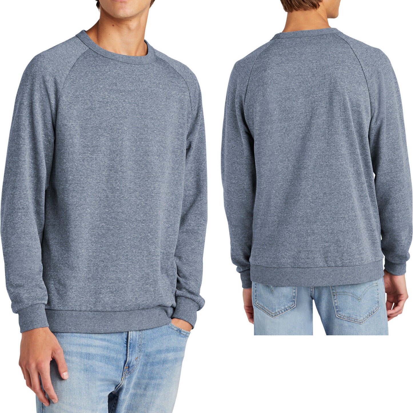 Mens Triblend Super Soft Fleece Crewneck Sweatshirt Pullover Sweater XS-4XL NEW!