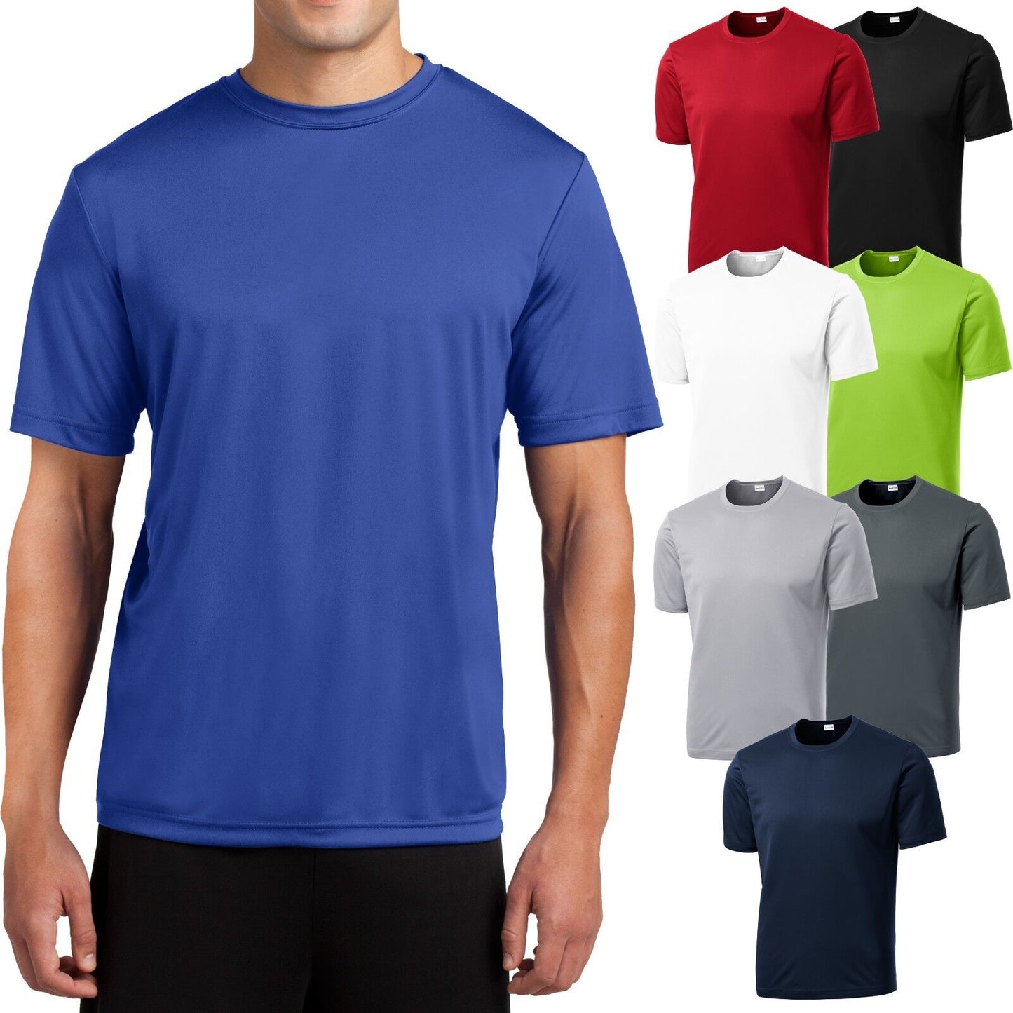 Mens Moisture Wicking T-Shirt Dry Zone Workout BIG & TALL LT 2XLT 3XLT 4XLT NEW