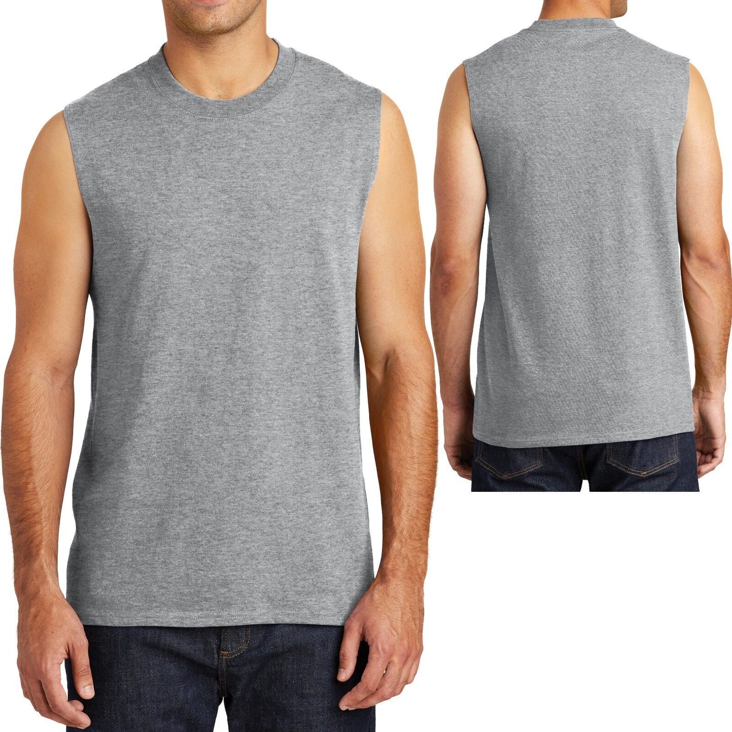 BIG MENS Sleeveless Muscle T-Shirt Cotton Gym Run Basketball 2XL, 3XL, 4XL NEW