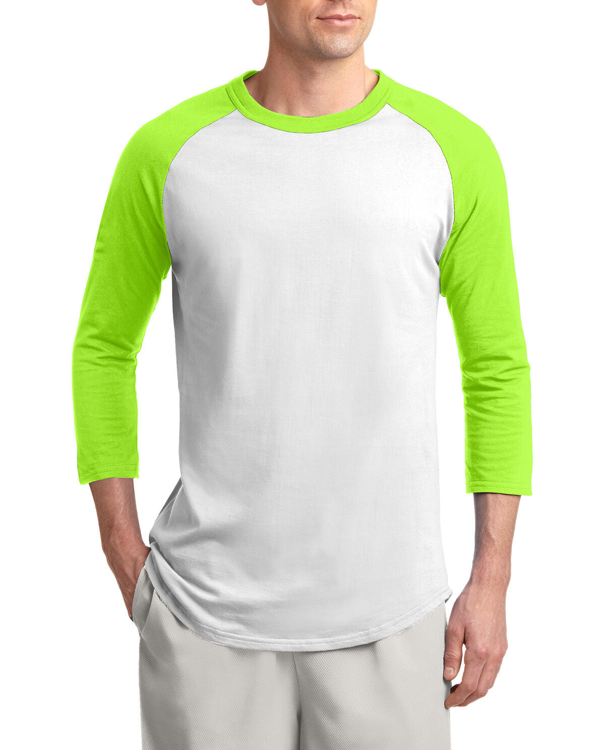 Mens 3/4 Sleeve Colorblock Raglan Baseball Jersey T-Shirt XS-XL 2X 3X 4X 5X 6X