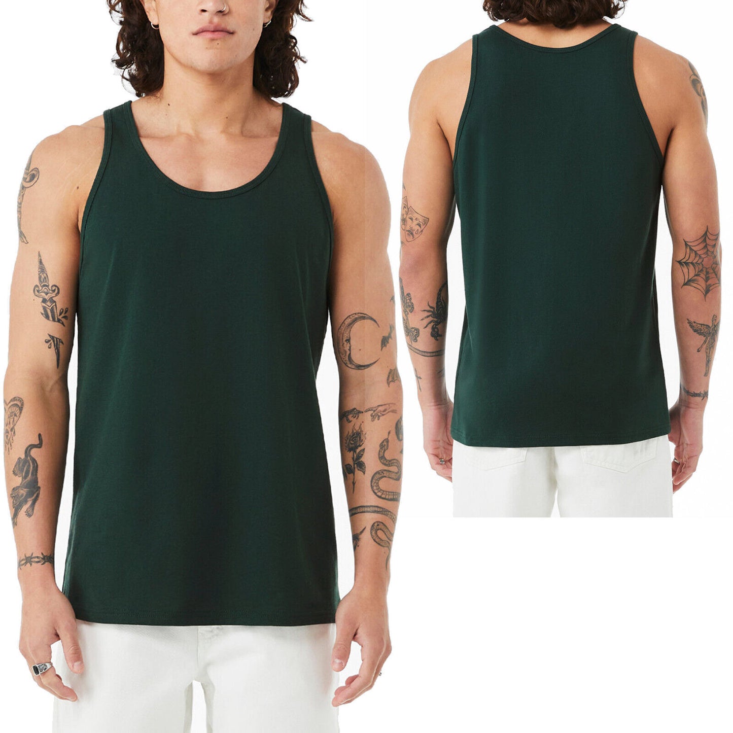 Mens Soft Ringspun Cotton Jersey Tank Top Sleeveless Tee XS-2XL MANY COLORS NEW!