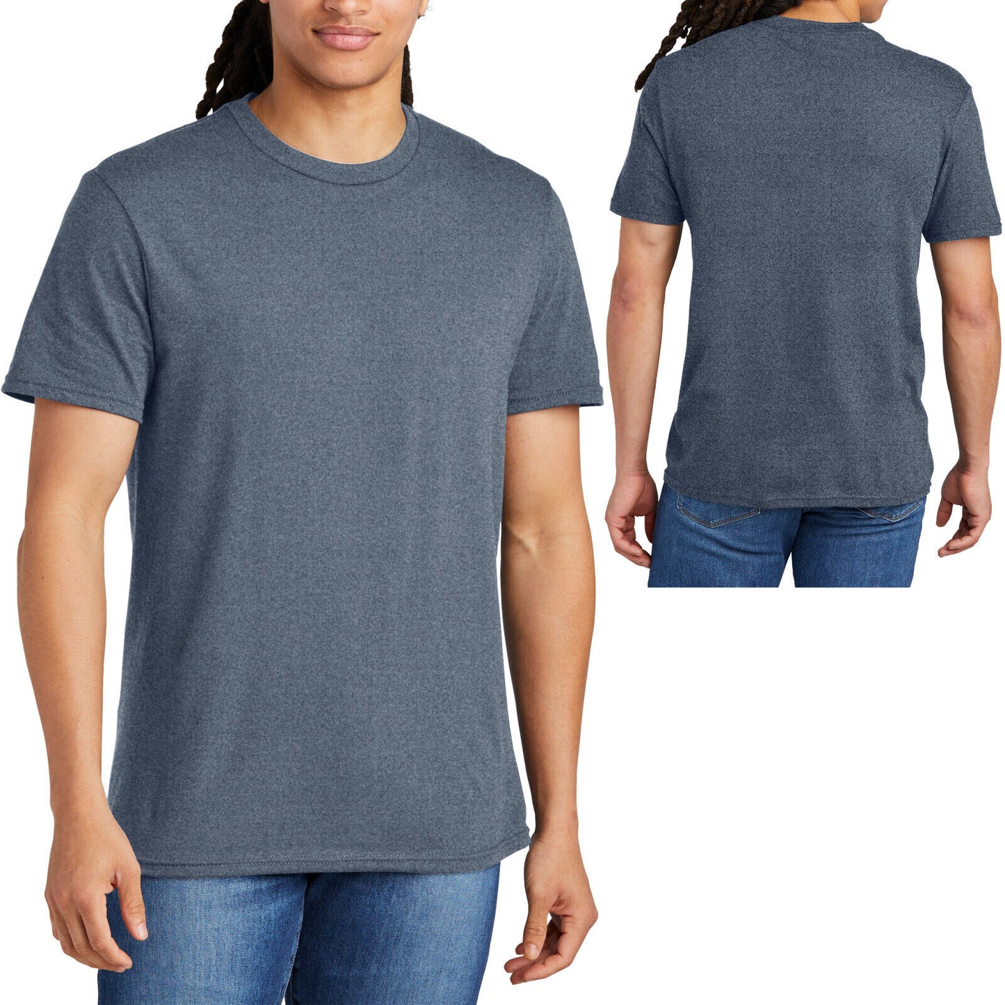 Mens Soft Spun Cotton Blended Heather T-Shirt Comfortable Tee XS-4XL NEW!