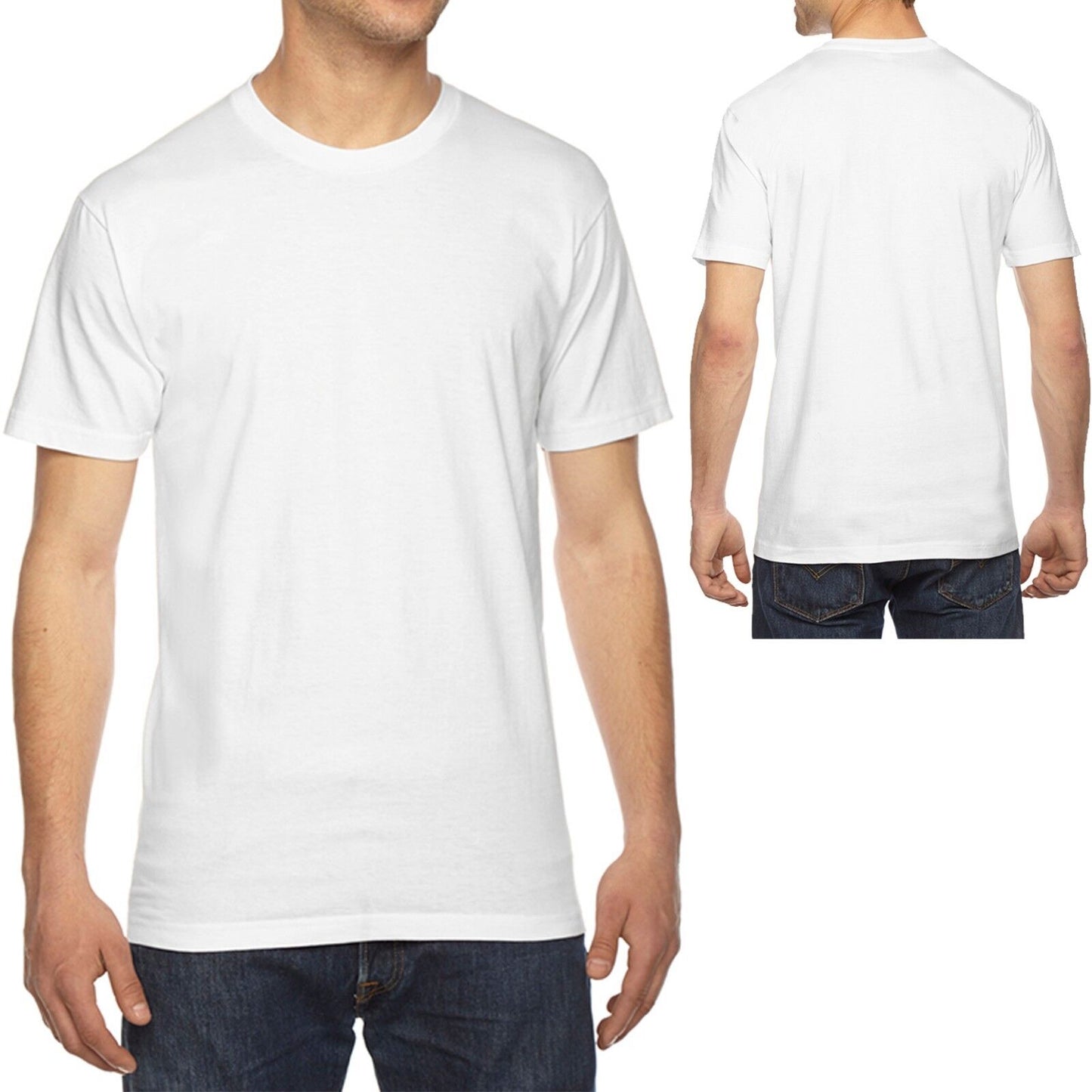 American Apparel T-Shirt Fine Jersey Crewneck Blank Cotton Tee XS-XL, 2XL, 3XL