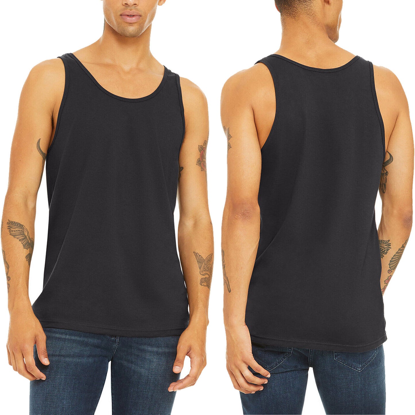 Mens Soft Ringspun Cotton Jersey Tank Top Sleeveless Tee XS-2XL MANY COLORS NEW!